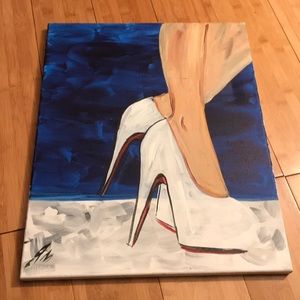 Hand painted Louboutin inspired canvas